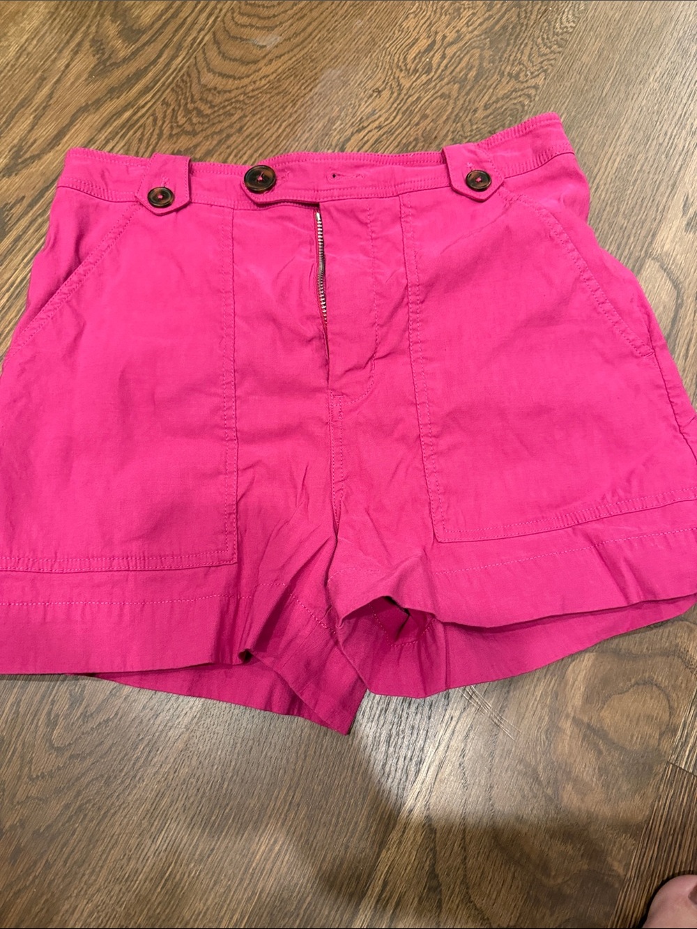 Maeve Hot Pink High-Waist Casual Shorts